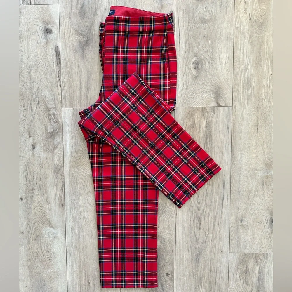 J. Crew Vibrant Holiday Red Plaid Suit (Trousers & Blazer)